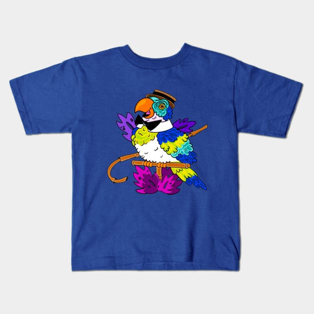 Barker Bird Enchanted Tiki Room Kids T-Shirt by Debra Forth